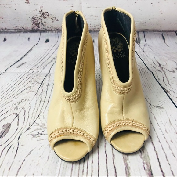 Vince Camuto Leather Peep-Toe Ankle Booties 6 - Picture 3 of 11